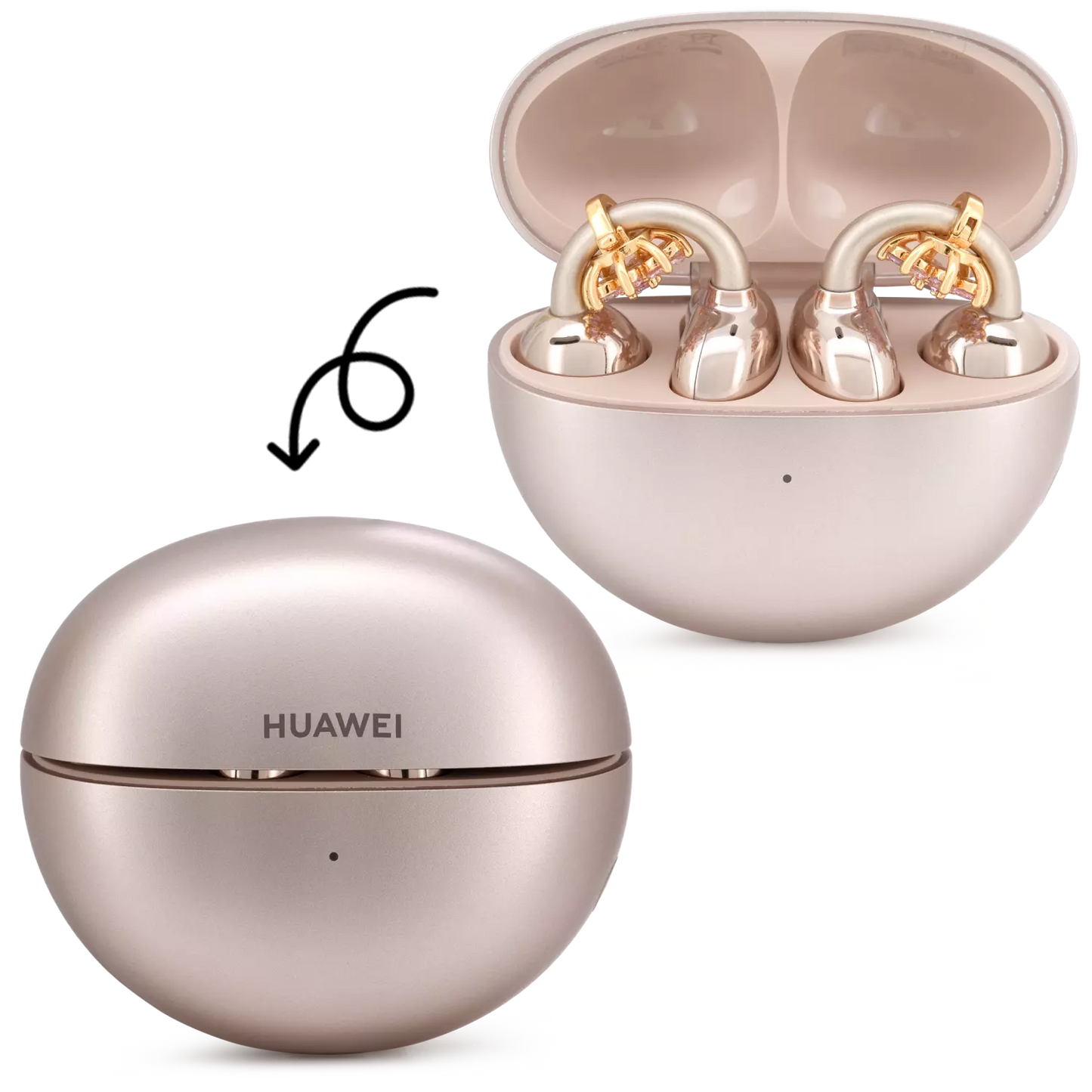 UltraCareX Open Earbud Charms - Lotus Diamond Jewelry for HUAWEI FreeClip, Ear-clip earbuds, Clip Earbuds Decorative Accessory, Silver