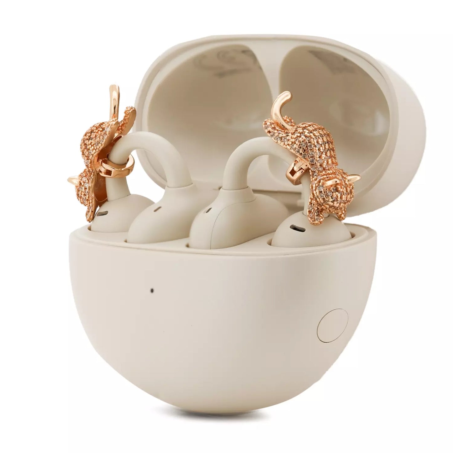 UltraCareX Open Earbud Charms - Hug Cat Diamond Jewelry for HUAWEI FreeClip, Ear-clip earbuds, Clip Earbuds Decorative Accessory, Orange