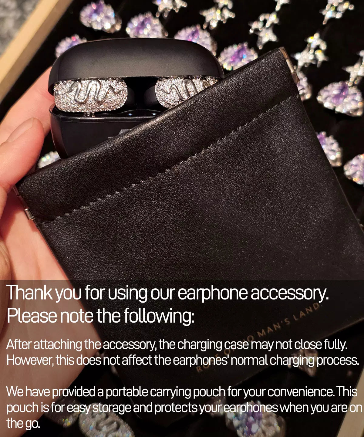 UltraCareX EarBud Cases (Black Lightning) for HUAWEI FreeClip – Elegant & Luxurious Design - Diamond Open Earbuds Accessories Bowknot