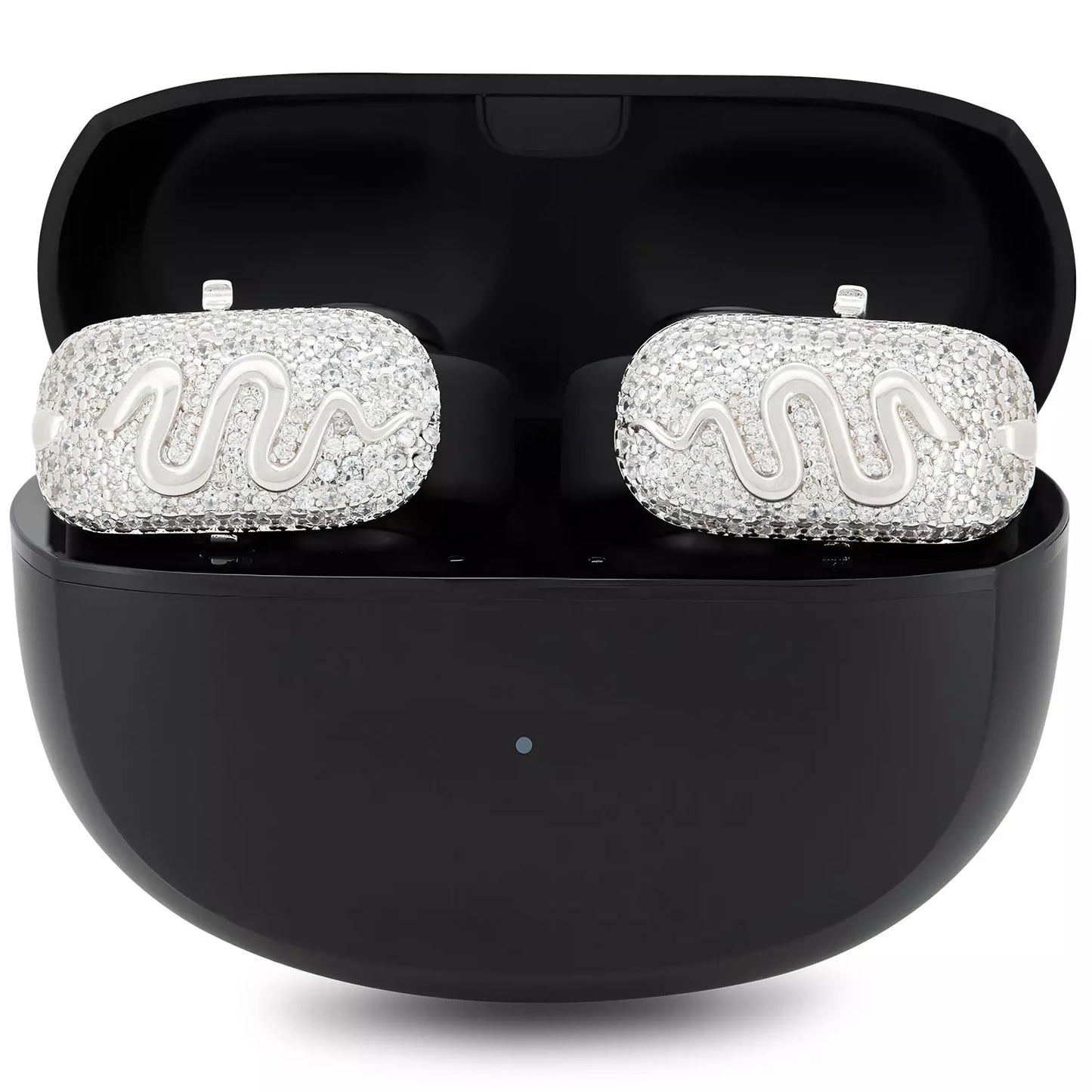 UltraCareX EarBud Cases for HUAWEI FreeClip – Elegant & Luxurious Design - Diamond Open Earbuds Accessories Bowknot,Silver Snake