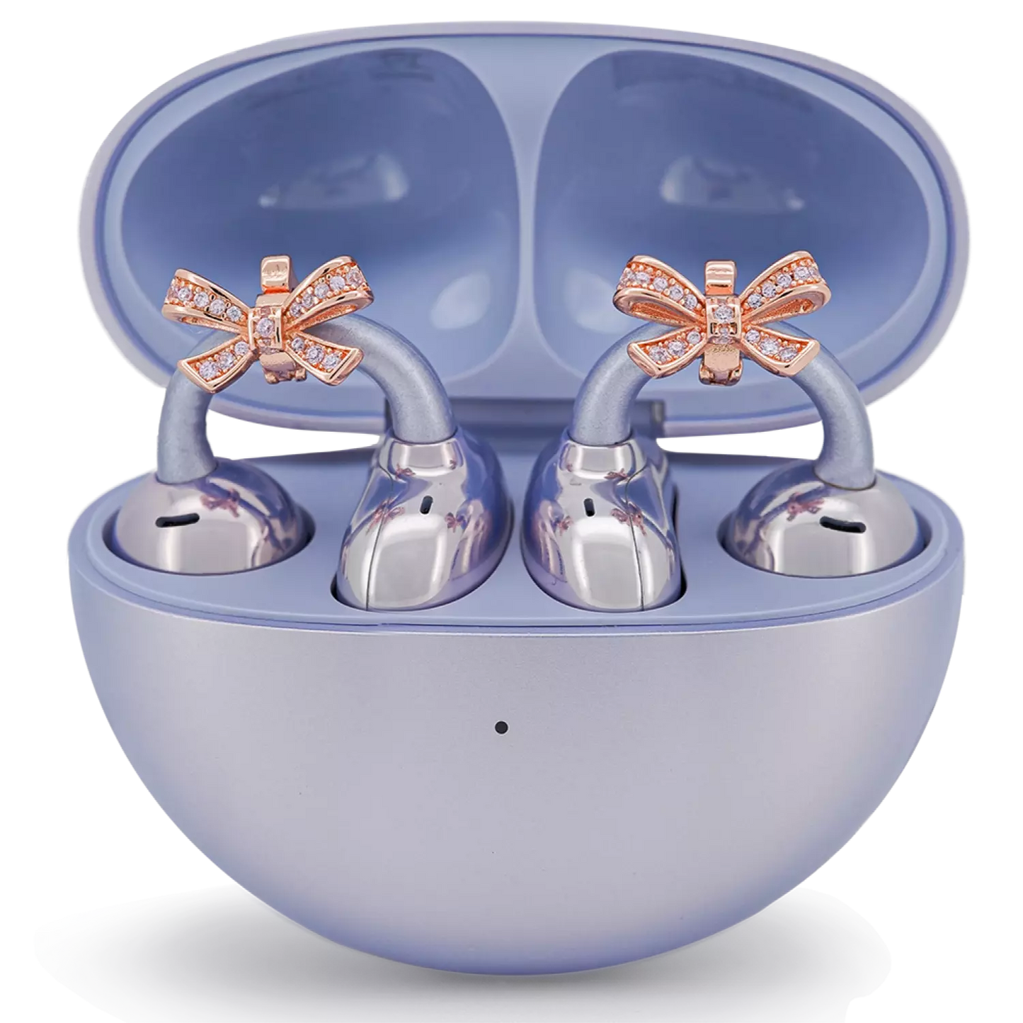 UltraCareX Open Earbud Charms - Cute Bow Tie Diamond Jewelry for HUAWEI FreeClip, Ear-clip earbuds, Clip Earbuds Decorative Accessory, Rose Gold