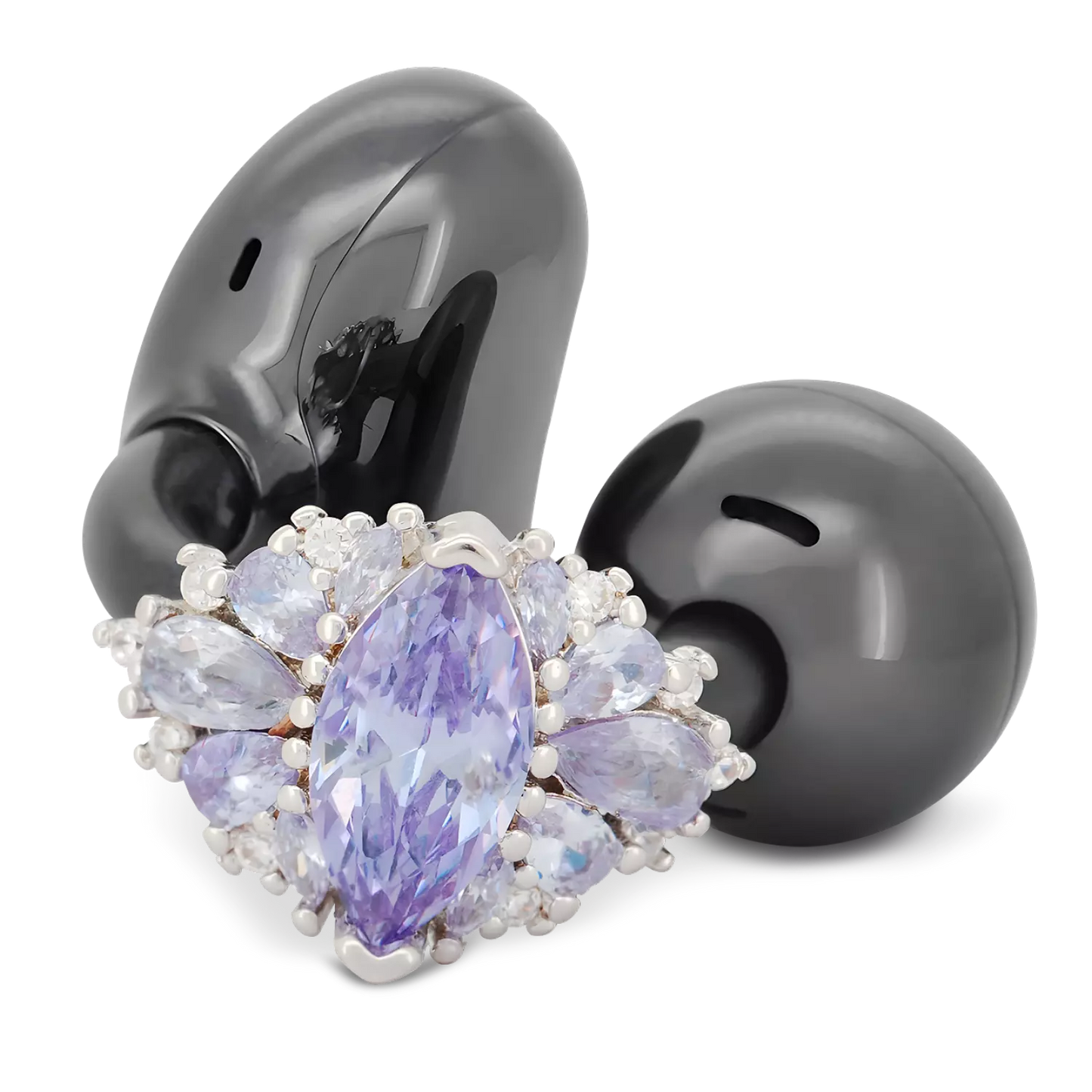 UltraCareX Open Earbud Charms - Marquise Diamond Jewelry for HUAWEI FreeClip, Ear-clip earbuds, Clip Earbuds Decorative Accessory, Purple