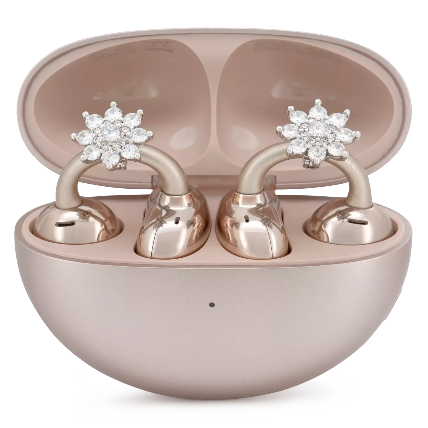 UltraCareX Open Earbud Charms - Lotus Diamond Jewelry for HUAWEI FreeClip, Ear-clip earbuds, Clip Earbuds Decorative Accessory, Silver