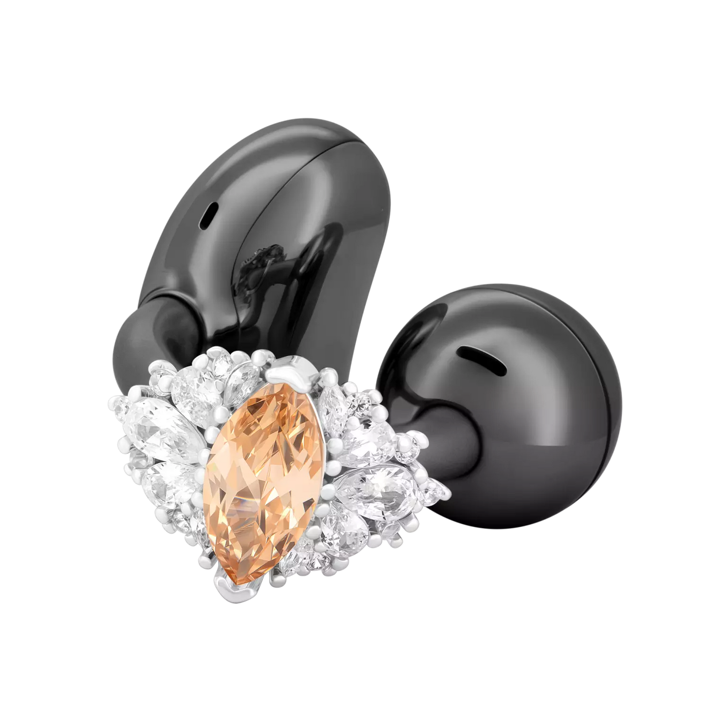 UltraCareX Open Earbud Charms - Marquise Diamond Jewelry for HUAWEI FreeClip, Ear-clip earbuds, Clip Earbuds Decorative Accessory, Champagne