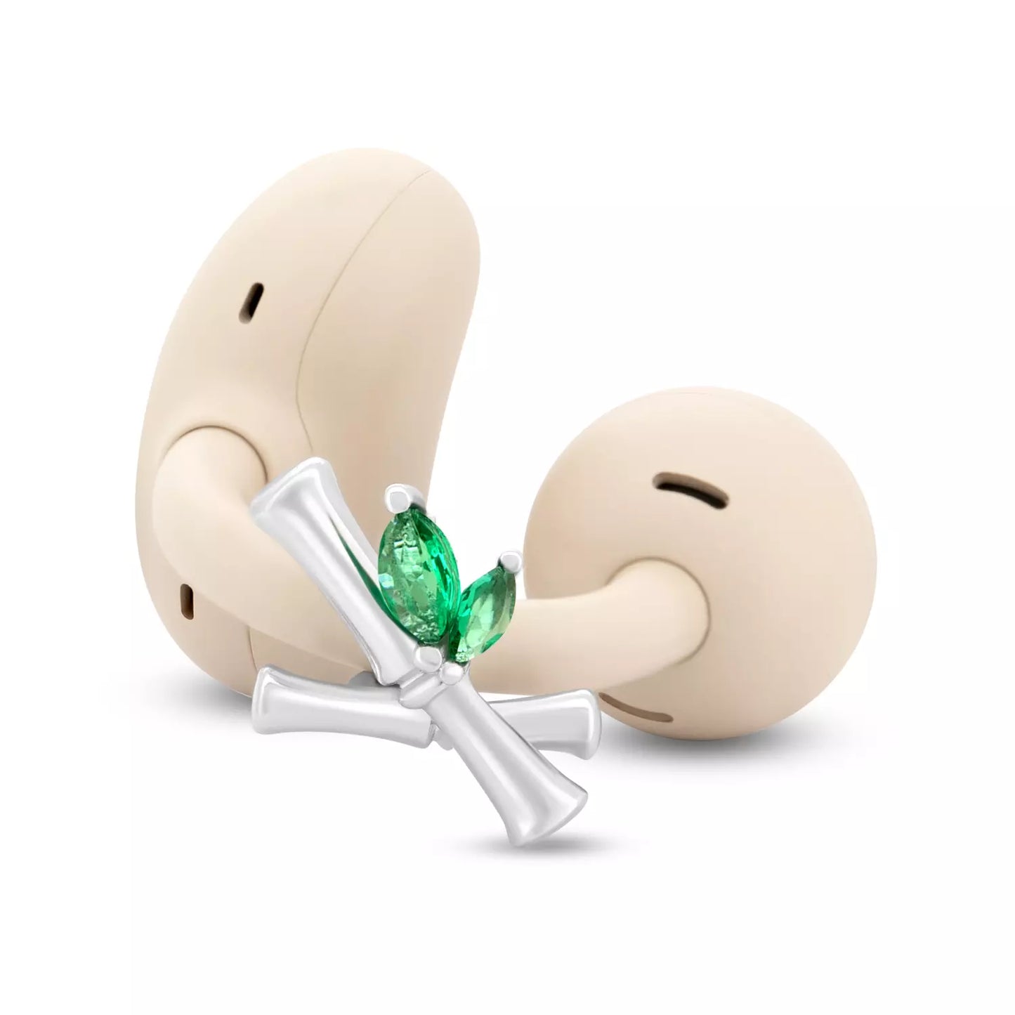 UltraCareX Open Earbud Charms - Bamboo Diamond Jewelry for HUAWEI FreeClip, Ear-clip earbuds, Clip Earbuds Decorative Accessory, Green
