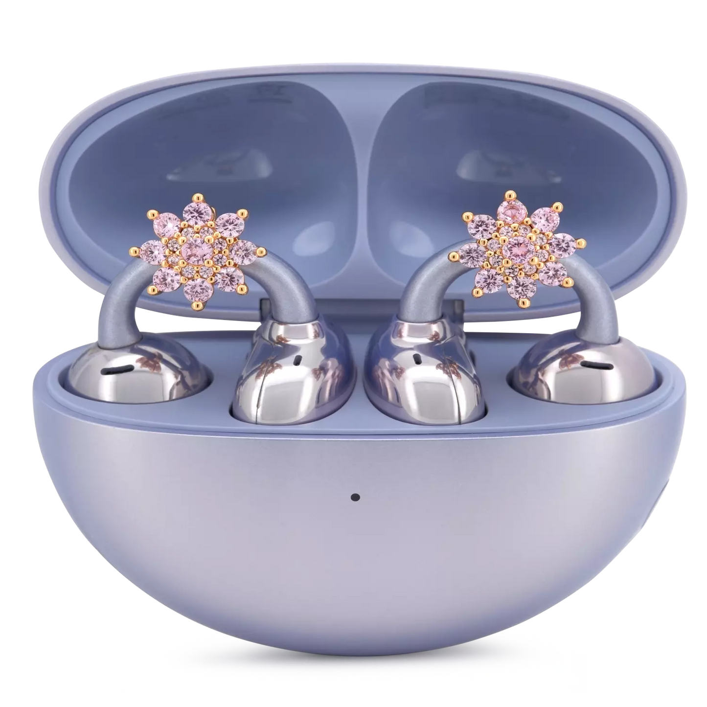 UltraCareX Open Earbud Charms - Lotus Diamond Jewelry for HUAWEI FreeClip, Ear-clip earbuds, Clip Earbuds Decorative Accessory, Gold