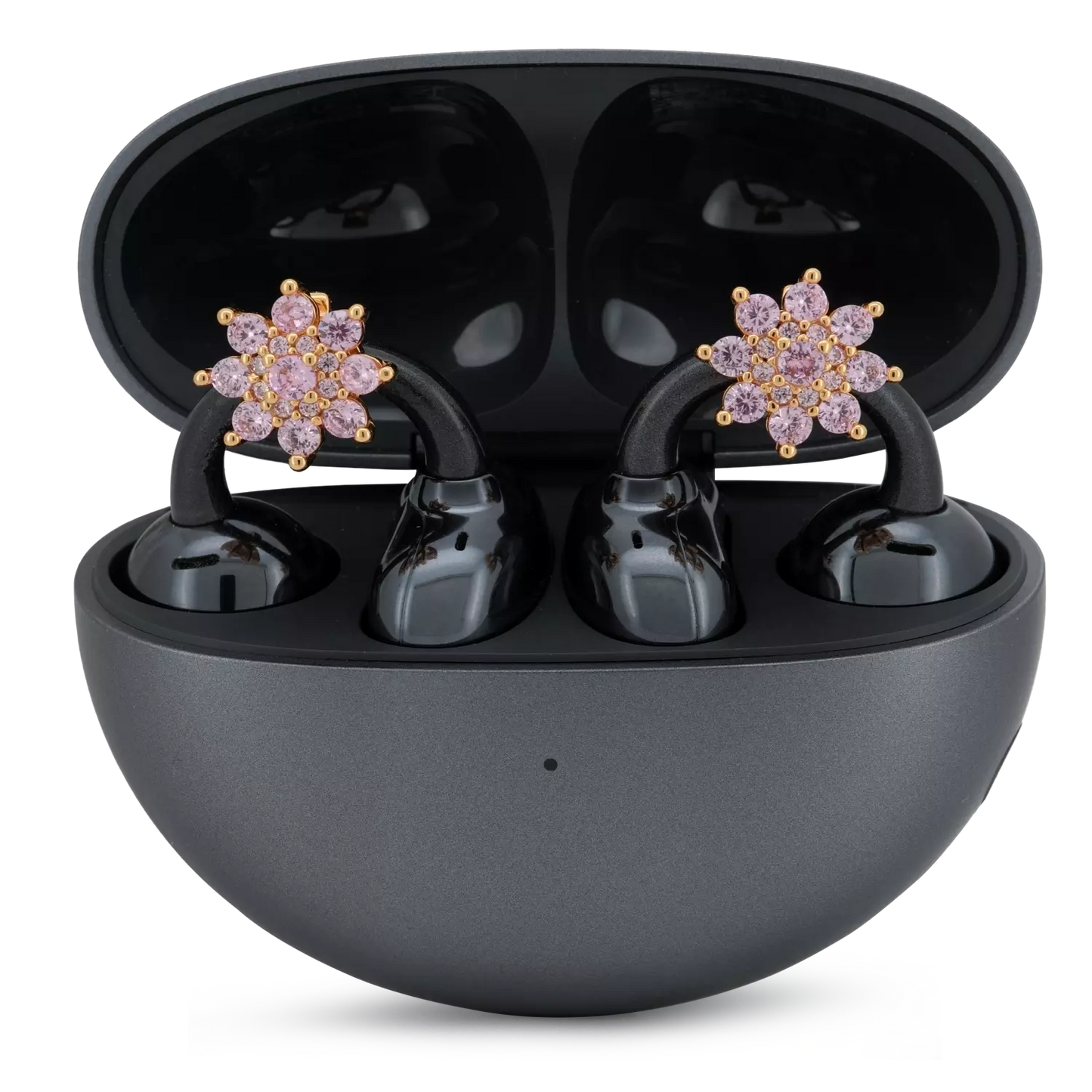 UltraCareX Open Earbud Charms - Lotus Diamond Jewelry for HUAWEI FreeClip, Ear-clip earbuds, Clip Earbuds Decorative Accessory, Gold