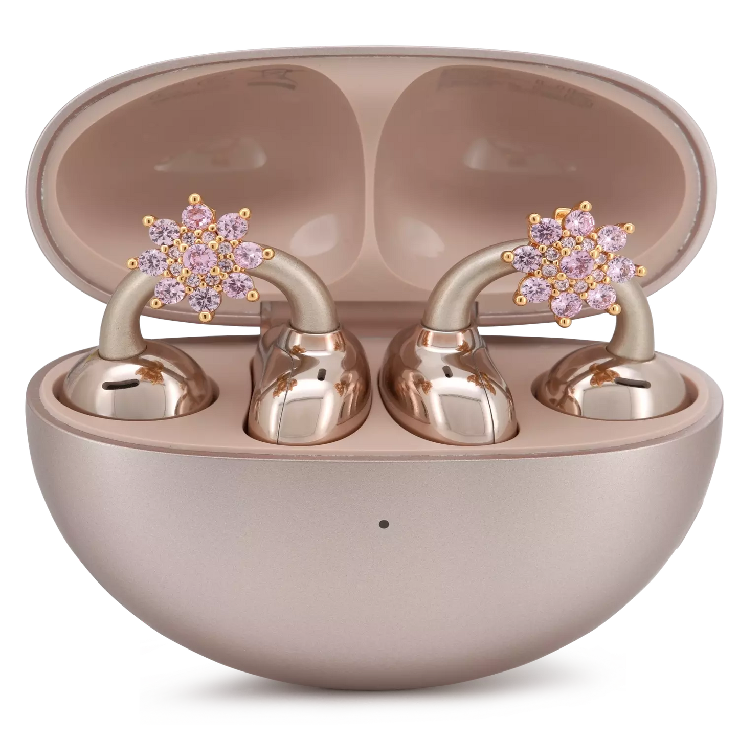 UltraCareX Open Earbud Charms - Lotus Diamond Jewelry for HUAWEI FreeClip, Ear-clip earbuds, Clip Earbuds Decorative Accessory, Gold