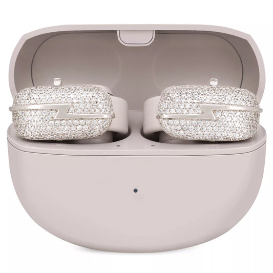 UltraCareX EarBud Cases for HUAWEI FreeClip –   Elegant & Luxurious Design - Diamond Open Earbuds Accessories Bowknot，Silver Lightning