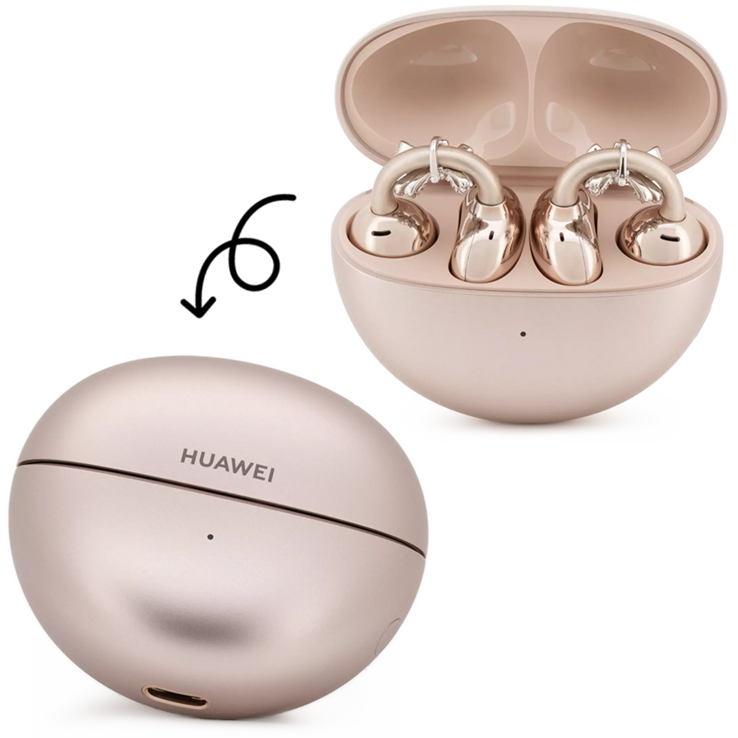 UltraCareX Open Earbud Charms - Mini Bow Tie Diamond Jewelry for HUAWEI FreeClip, Ear-clip earbuds, Clip Earbuds Decorative Accessory, Silver
