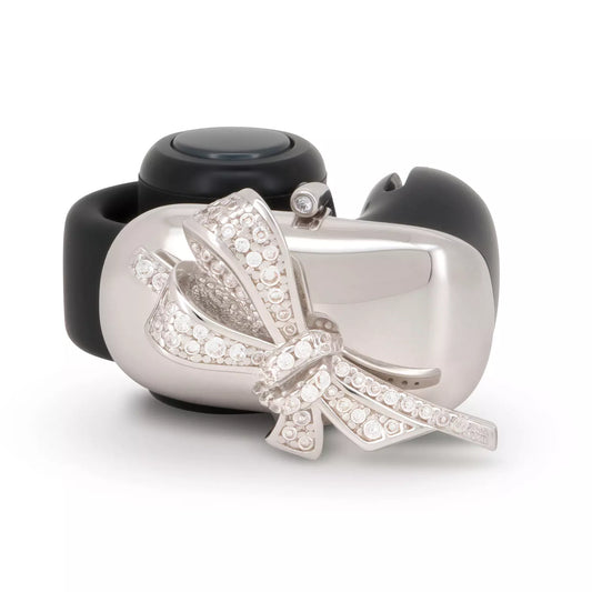 UltraCareX EarBud Cases for HUAWEI FreeClip –   Elegant & Luxurious Design - Diamond Open Earbuds Accessories, Silver Bowknot