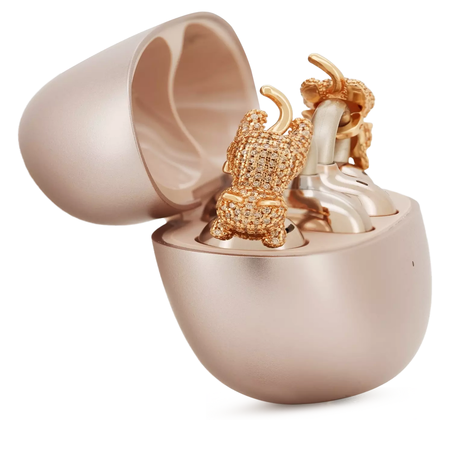 UltraCareX Open Earbud Charms - Hug Cat Diamond Jewelry for HUAWEI FreeClip, Ear-clip earbuds, Clip Earbuds Decorative Accessory, Orange