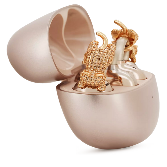 UltraCareX Open Earbud Charms - Hug Cat Diamond Jewelry for HUAWEI FreeClip, Ear-clip earbuds, Clip Earbuds Decorative Accessory, Orange
