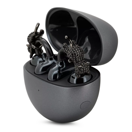 UltraCareX Open Earbud Charms - Hug Cat Diamond Jewelry for HUAWEI FreeClip, Ear-clip earbuds, Clip Earbuds Decorative Accessory, Black