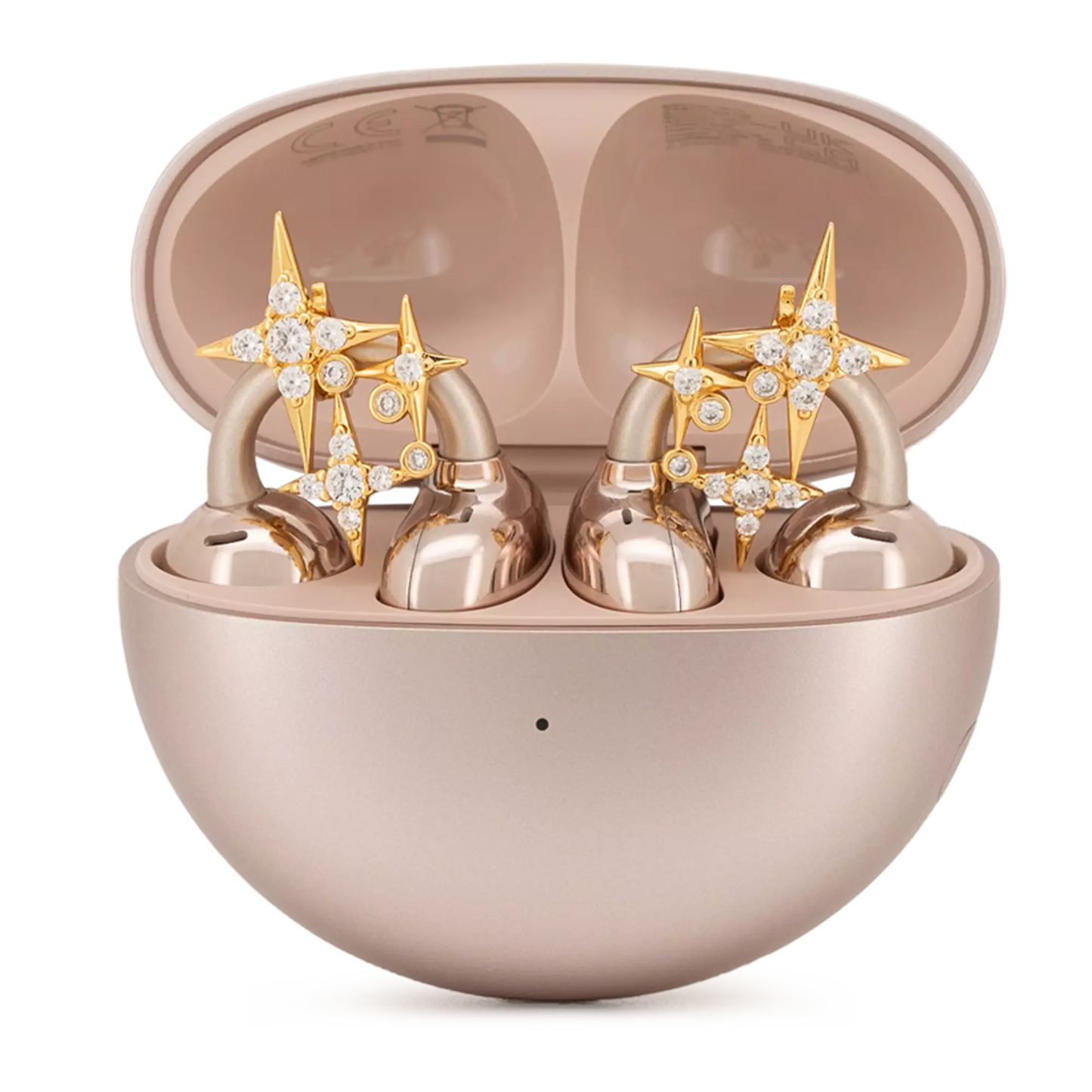 UltraCareX Open Earbud Charms - Cross Star Diamond Jewelry for HUAWEI FreeClip, Ear-clip earbuds, Clip Earbuds Decorative Accessory, Gold