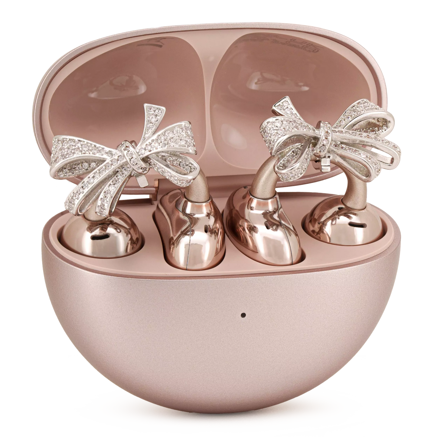 UltraCareX Open Earbud Charms - Bow Diamond Jewelry for HUAWEI FreeClip, Ear-clip earbuds, Clip Earbuds Decorative Accessory, Silver