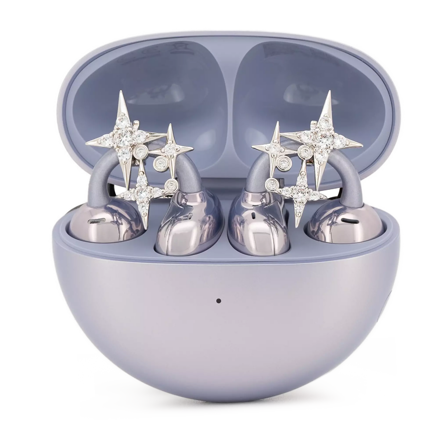 UltraCareX Open Earbud Charms - Cross Star Diamond Jewelry for HUAWEI FreeClip, Ear-clip earbuds, Clip Earbuds Decorative Accessory, Silver
