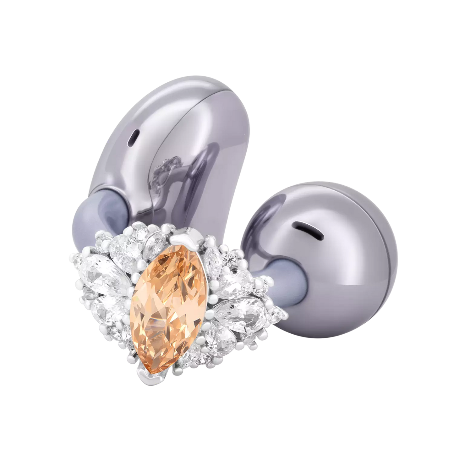 UltraCareX Open Earbud Charms - Marquise Diamond Jewelry for HUAWEI FreeClip, Ear-clip earbuds, Clip Earbuds Decorative Accessory, Champagne