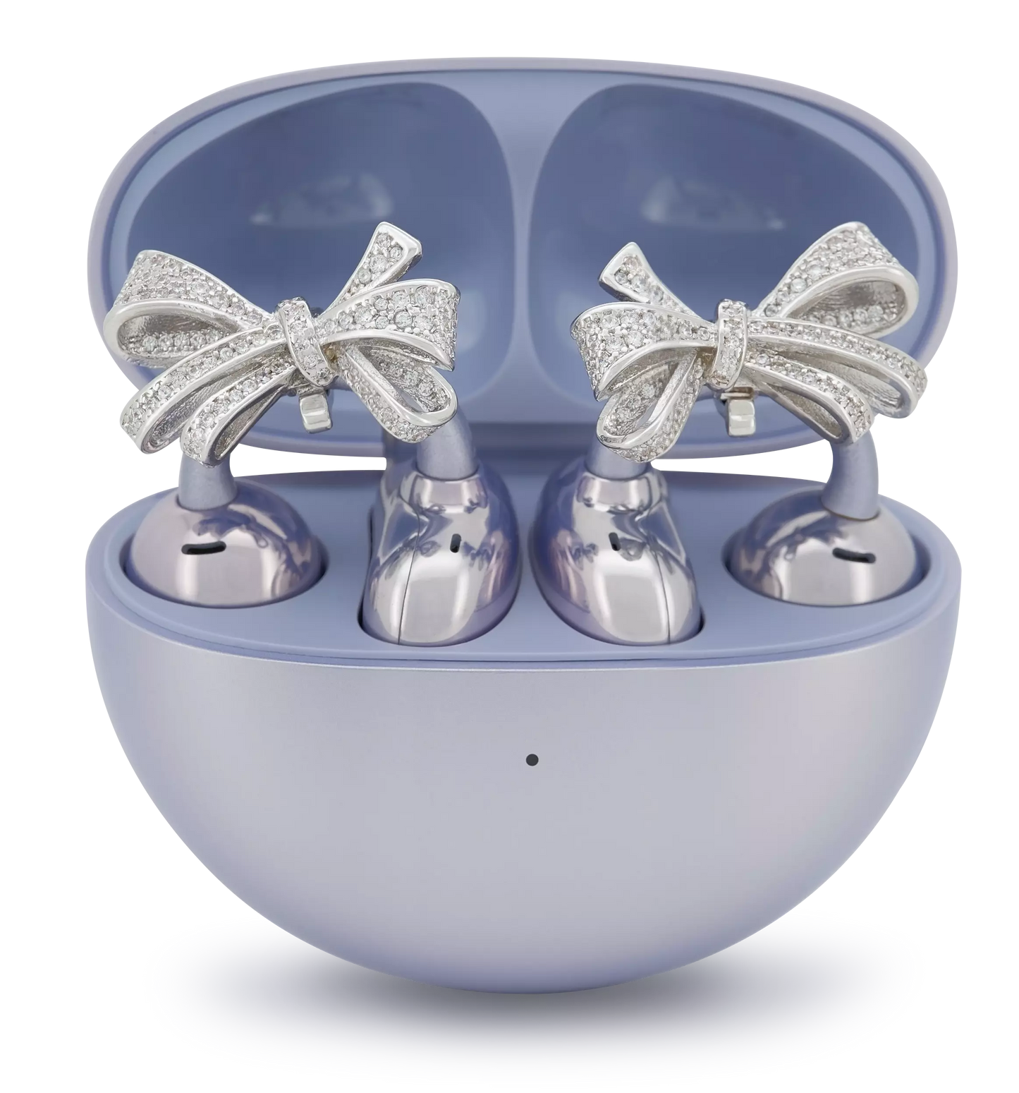 UltraCareX Open Earbud Charms - Bow Diamond Jewelry for HUAWEI FreeClip, Ear-clip earbuds, Clip Earbuds Decorative Accessory, Silver