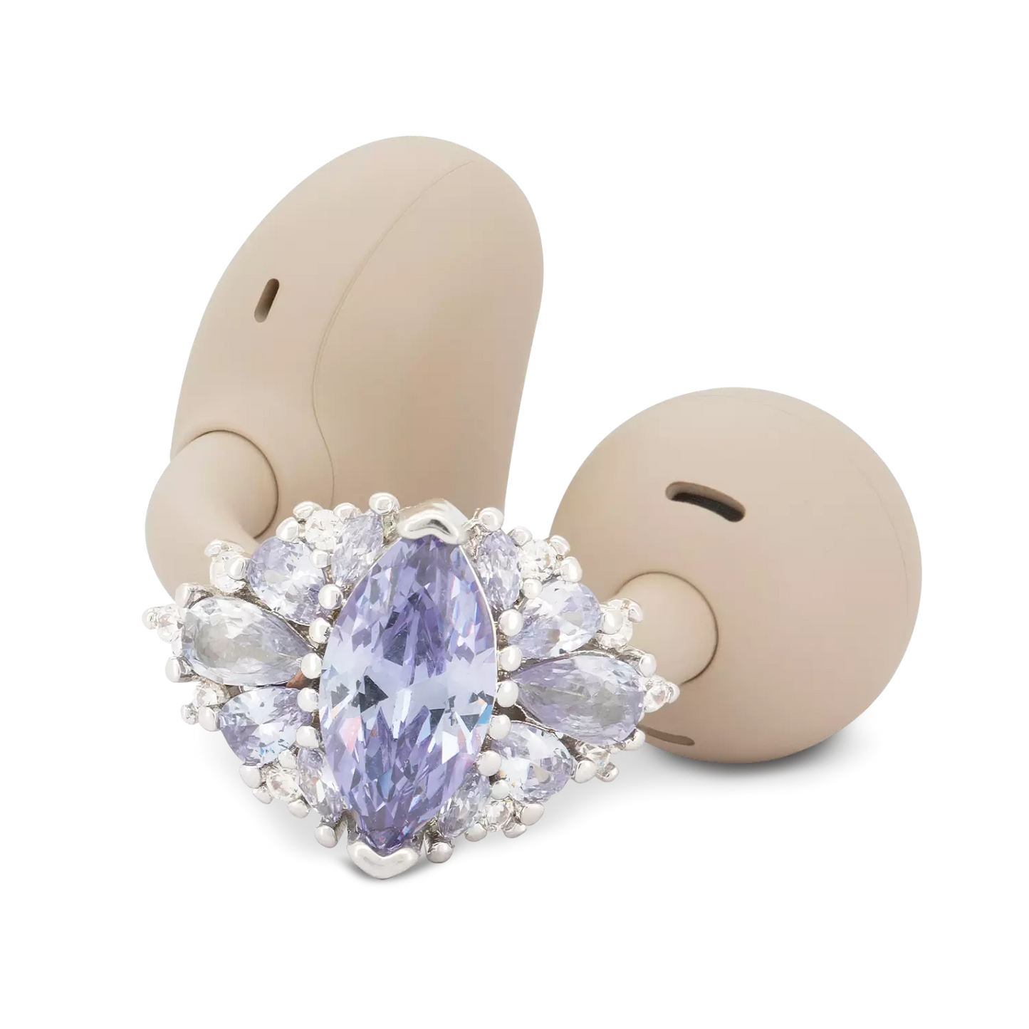 UltraCareX Open Earbud Charms - Marquise Diamond Jewelry for HUAWEI FreeClip, Ear-clip earbuds, Clip Earbuds Decorative Accessory, Purple