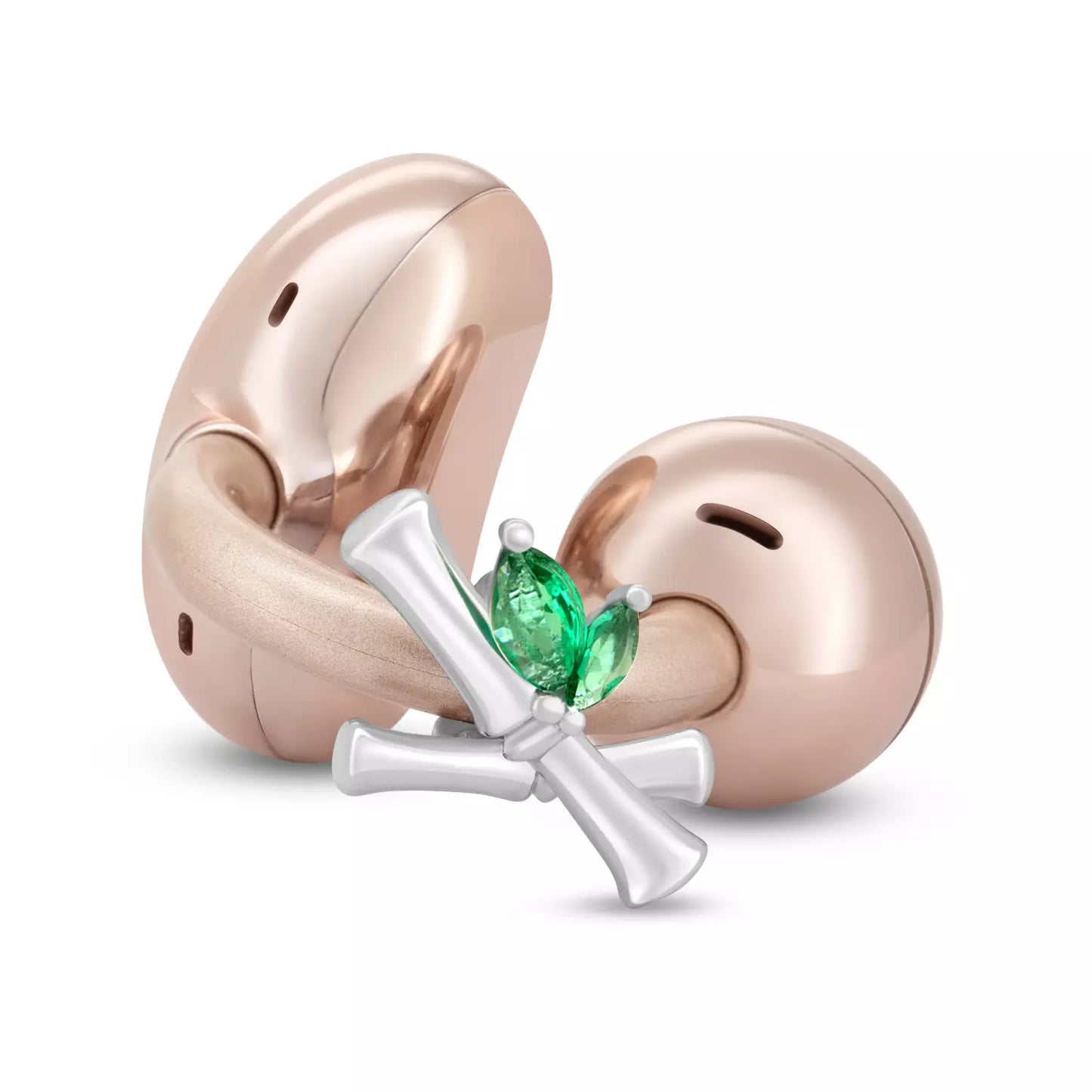 UltraCareX Open Earbud Charms - Bamboo Diamond Jewelry for HUAWEI FreeClip, Ear-clip earbuds, Clip Earbuds Decorative Accessory, Green