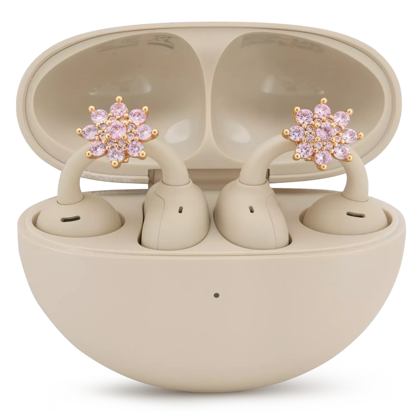 UltraCareX Open Earbud Charms - Lotus Diamond Jewelry for HUAWEI FreeClip, Ear-clip earbuds, Clip Earbuds Decorative Accessory, Gold