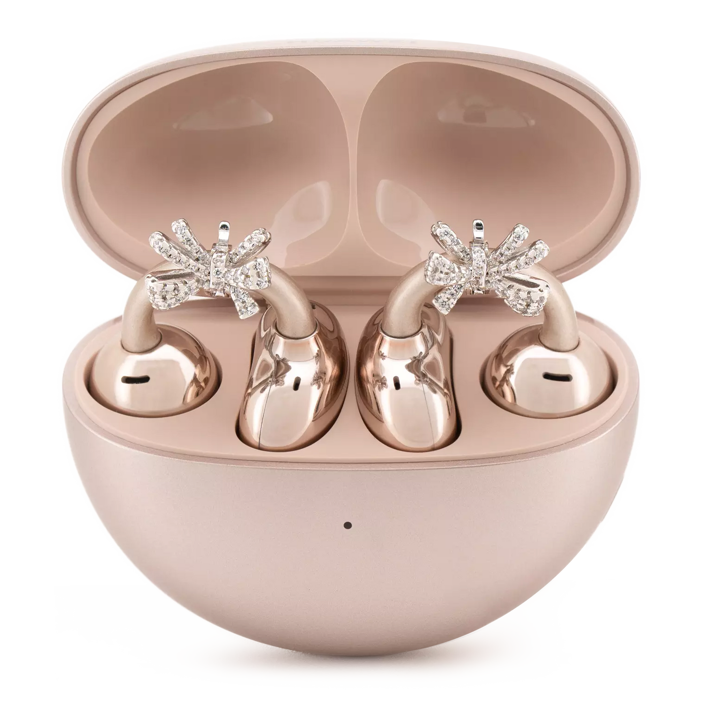 UltraCareX Open Earbud Charms - Mini Bow Tie Diamond Jewelry for HUAWEI FreeClip, Ear-clip earbuds, Clip Earbuds Decorative Accessory, Silver