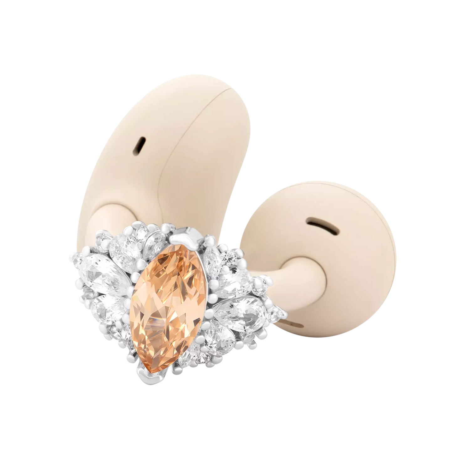 UltraCareX Open Earbud Charms - Marquise Diamond Jewelry for HUAWEI FreeClip, Ear-clip earbuds, Clip Earbuds Decorative Accessory, Champagne