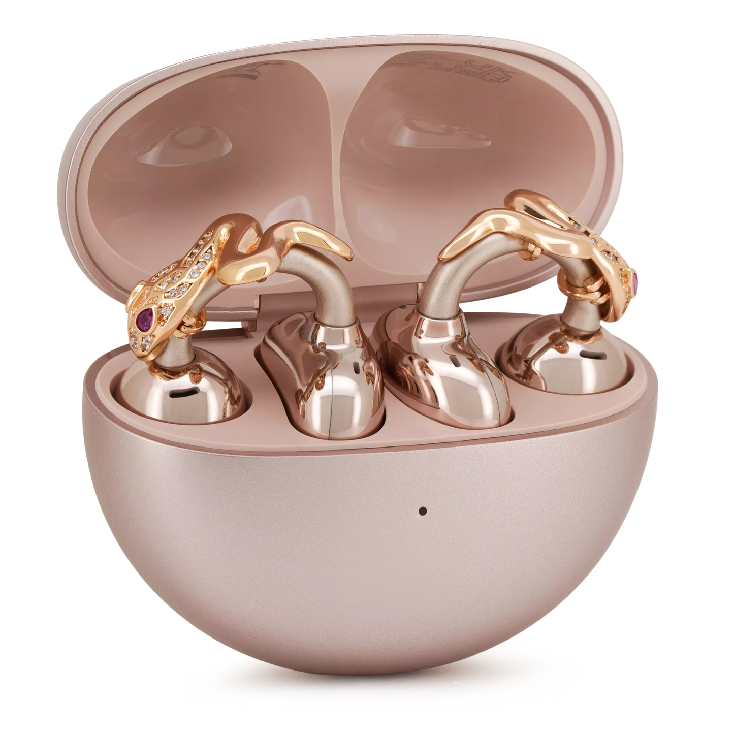 UltraCareX Open Earbud Charms - Snake Diamond Jewelry for HUAWEI FreeClip, Ear-clip earbuds, Clip Earbuds Decorative Accessory, Gold