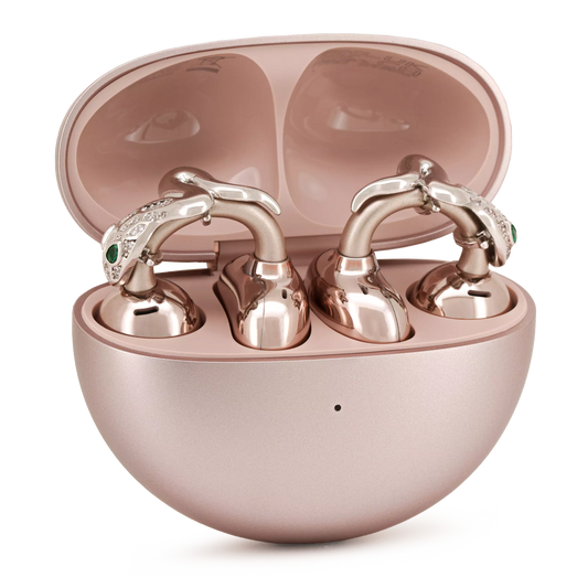 UltraCareX Open Earbud Charms - Snake Diamond Jewelry for HUAWEI FreeClip, Ear-clip earbuds, Clip Earbuds Decorative Accessory, Silver